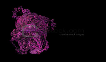 3d pink high detail abstract shape over black