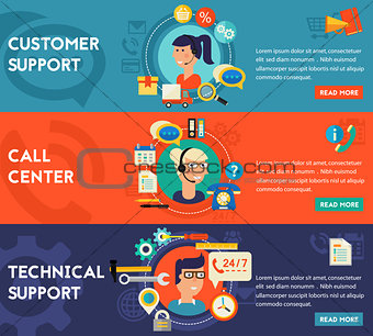Customer and Technical Support  Call Center Concept