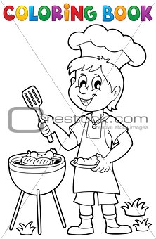 Coloring book barbeque theme 1