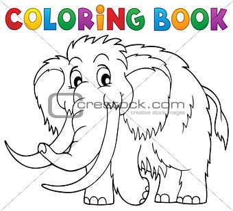Coloring book mammoth theme 1