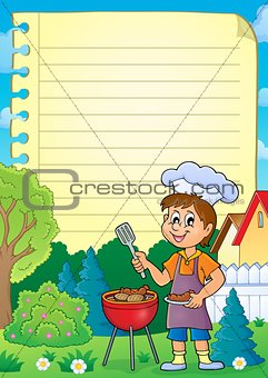 Lined paper with barbeque theme 1