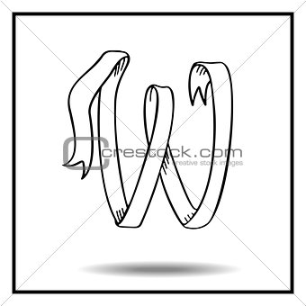 Ribbon sketch alphabet
