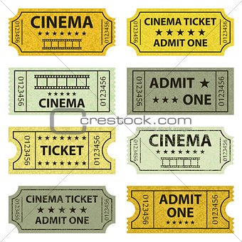 Retro cinema tickets.