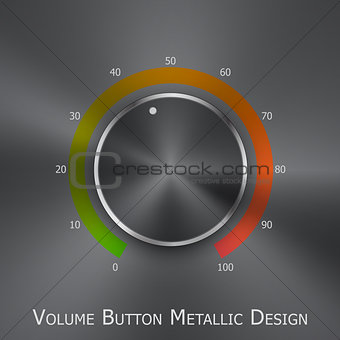 Volume button (music knob) with metal texture