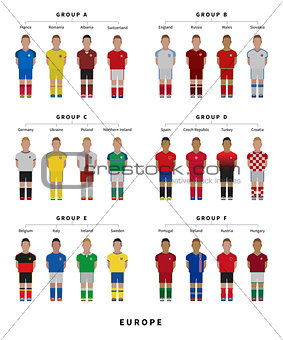 Football, Soccer team. Player flat style illustration.