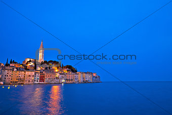 Town of Rovinj evening view with copyspace
