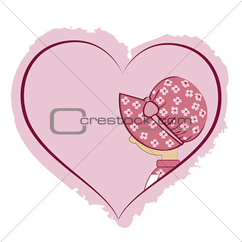 heart with girl