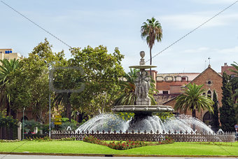 Fountain in Malaga, Spain