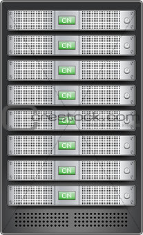 Servers in installed in rack