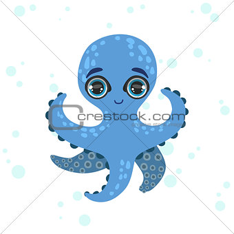 Blue Octopus Drawing
