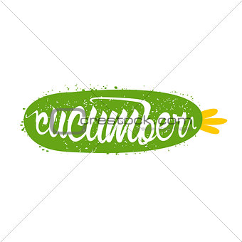 Cucumber Name Of Vegetable Written In Its Silhouette