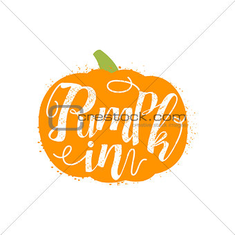 Pumpkin Name Of Vegetable Written In Its Silhouette
