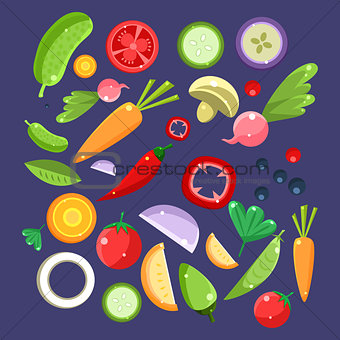 Vegetable Salad Ingredients Collection