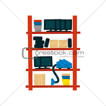 Storehouse Shelf With Objects