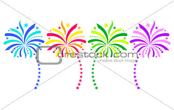 Colorful vector firework design elements