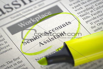 Senior Accounts Assistant Wanted.