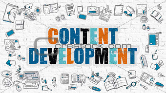 Content Development in Multicolor. Doodle Design.