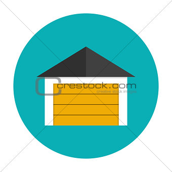 Garage icon flat