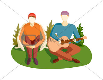 Guitar song vector illustration.