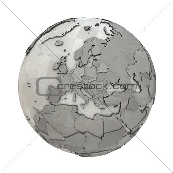 Europe on metallic planet Earth