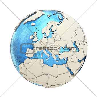 Europe on model of planet Earth