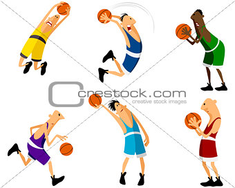 Six basketball players