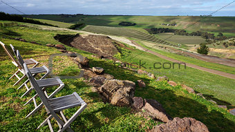Australia vineyard with chairs