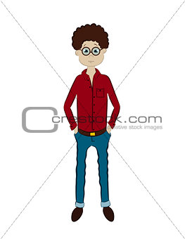 boy with glasses . vector. isolated