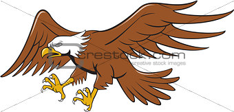 American Bald Eagle Swooping Cartoon