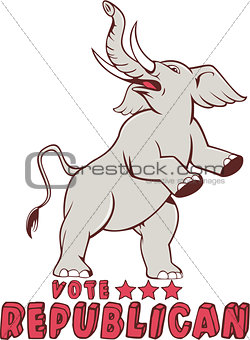 Vote Republican Elephant Mascot Cartoon