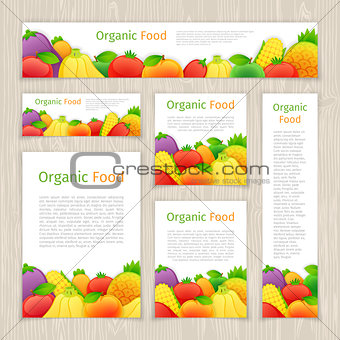 Set of Organic Food Banners