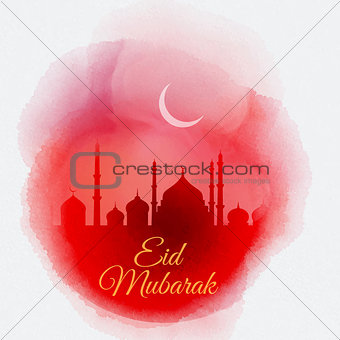 Watercolor Eid Mubarak background