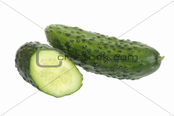 Fresh cucumber and a half