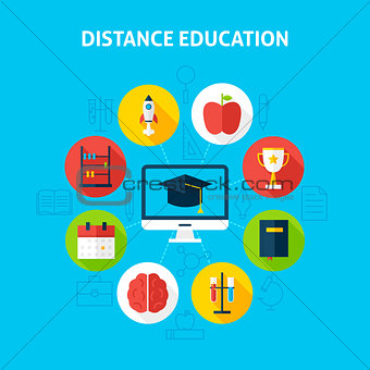 Distance Education Infographic Concept