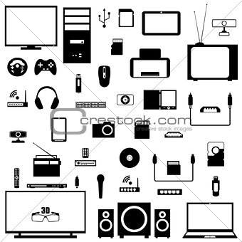 A set of digital devices, vector illustration.