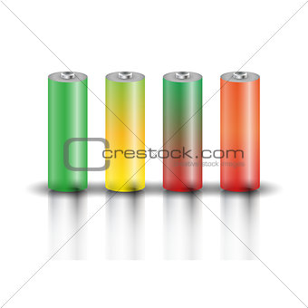 A set of batteries, vector illustration.