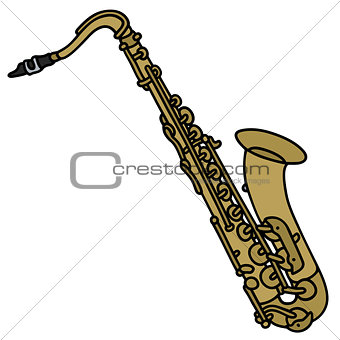 Classic brass saxophone