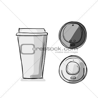 Take away coffee cup, sketch for your design