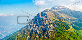Picturesque view from Monte Baldo mountain to Altissimo 