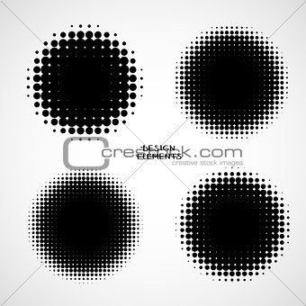 Vector Set of Isolated Halftone Backgrounds