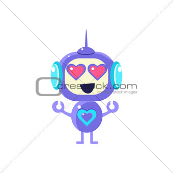 Robot With Hearts In The Eyes