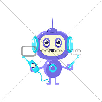 Robot With Radio And Antenna