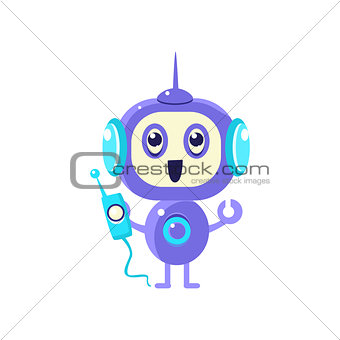 Happy Robot With Radio