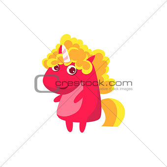 Blond Curly Girl Unicorn