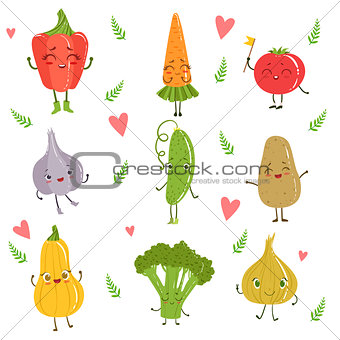 Funny Girly Design Vegetables Set