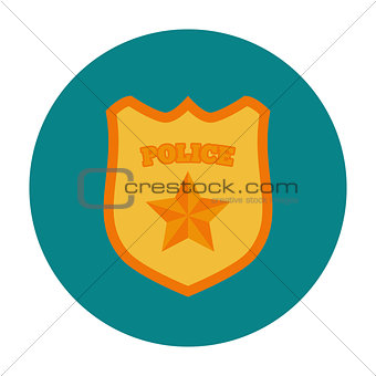 Police badge flat icon