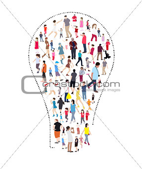 Set of People. Children, Adults, Seniors. Vector Illustration