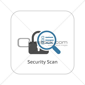 Security Scan Icon. Flat Design.