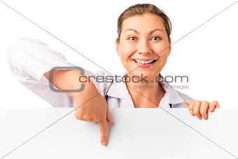 young happy Doctor with white blank