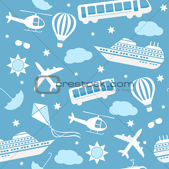 Seamless vector pattern background travel